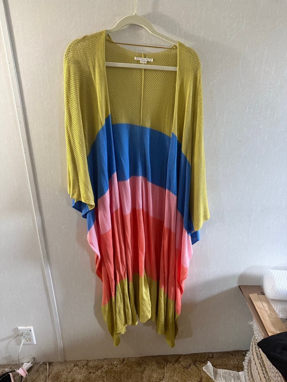 O'Neill Tyler Kimono Dress Colorblock Crochet Mesh One Size